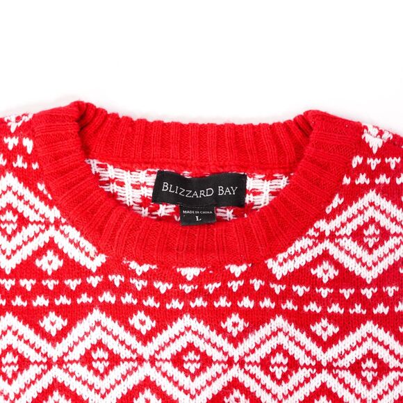 Blizzard Bay Llama Christmas Ugly Sweater Knit Pullover Sweatshirt Red Large - Picture 5 of 9